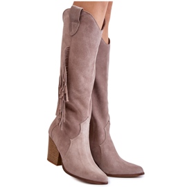 Lewski Shoes Cowboystiefel aus Wildleder für Damen Lewski 3094 / F Grau