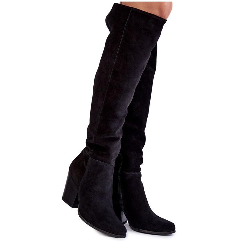 Lewski Shoes Overknee-Stiefel aus Wildleder für Damen Lewski 2833 Schwarz