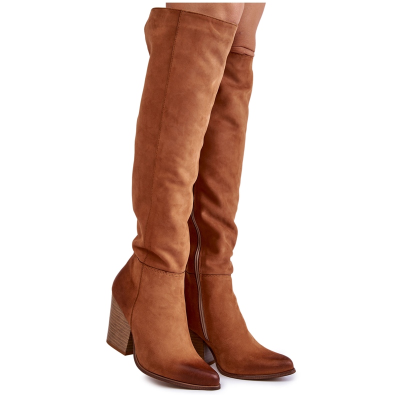 Lewski Shoes Overknee-Stiefel aus Leder für Damen Lewski 2833 Camel braun