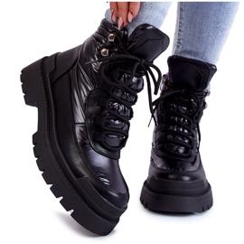 Sergio Leone Damenstiefel auf der Plattform Schwarz Nerina