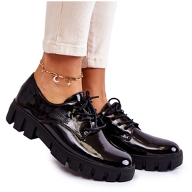 Vinceza Modische Lackschuhe gebunden Black Gwendy schwarz