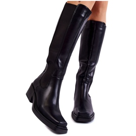 BM Larsen schwarze Lederstiefel für Damen