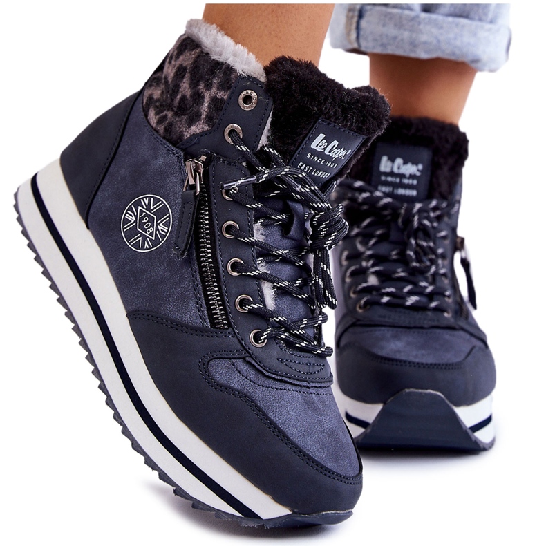 Warme Damenstiefel Lee Cooper LCJ-22-31-1450 Marineblau