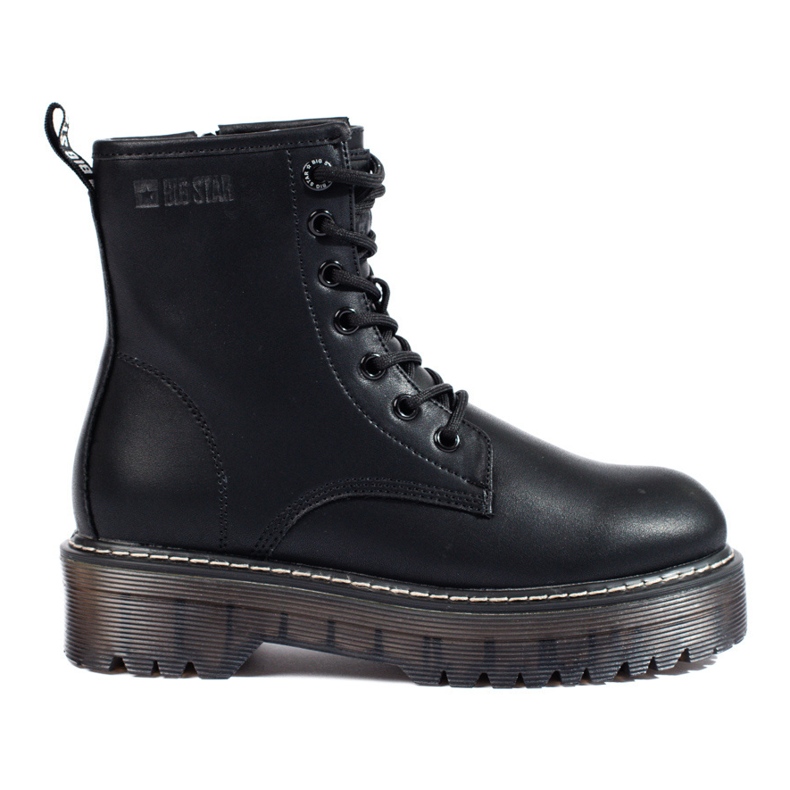 Schwarze Big Star Schnürstiefel KK274537