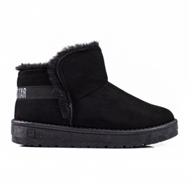 Kurze Damen-Schneestiefel aus schwarzem Wildleder Big Star KK274622