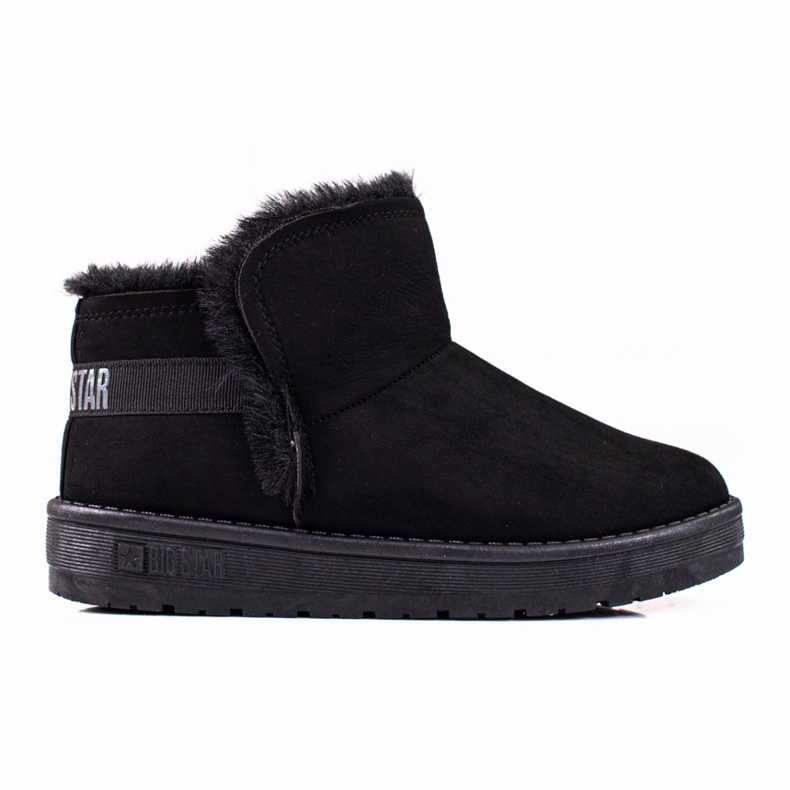 Kurze Damen-Schneestiefel aus schwarzem Wildleder Big Star KK274622