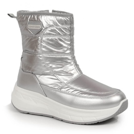 Silberne, isolierte, silberne Sport-Schneestiefel von Filippo Sports für Damen
