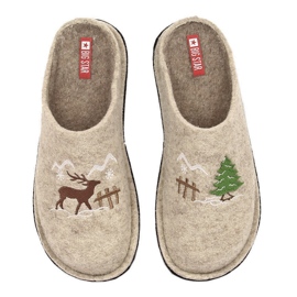 Damenhausschuhe aus Wollfilz beige Big Star KK276016