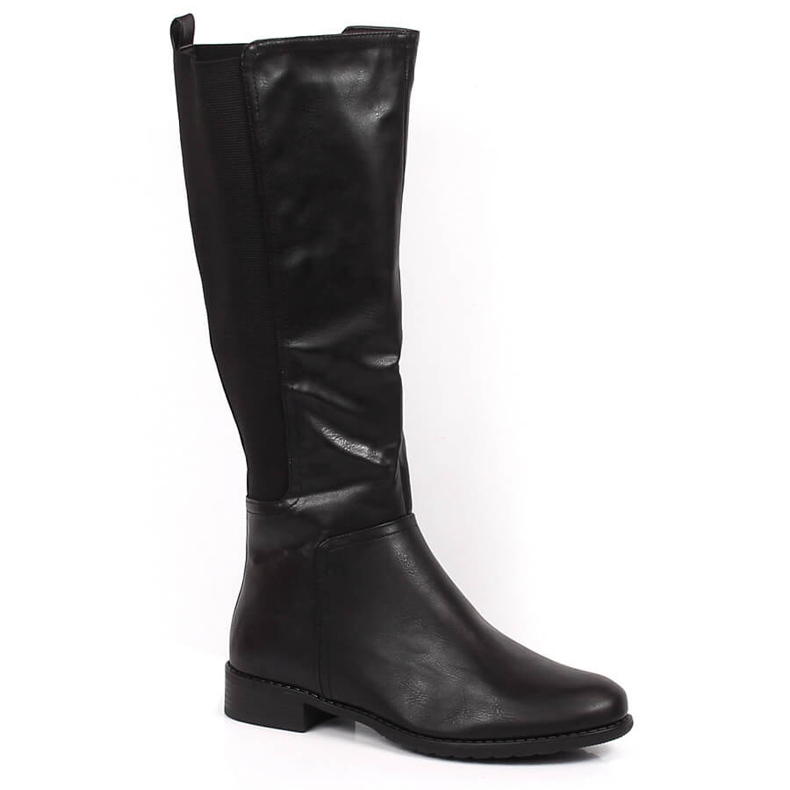 Schwarze warme Damenstiefel von Filippo mit elastischen Bändern