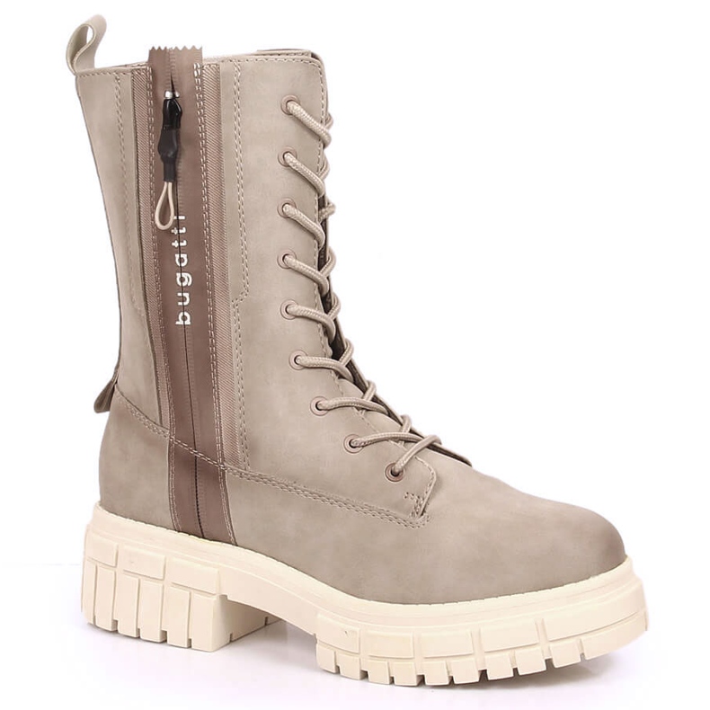 Bequeme Damen-Sneaker auf der Plattform, isolierter beige Bugatti KK253096