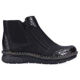 Bequemer Damenstiefel mit schwarz isoliertem schwarzem Rieker 73355-00
