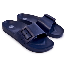 Damenhausschuhe mit Schnalle Big Star FF274A388 Marineblau