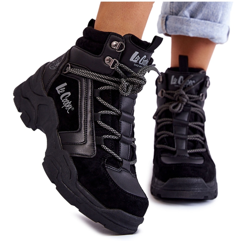 Damen Trekkingschuhe Trappers Lee Cooper LCJ-22-31-1441 Schwarz