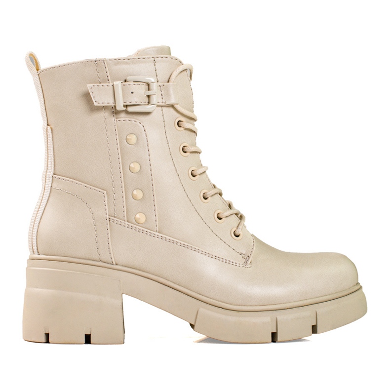 Schnürstiefel auf der Shelovet-Plattform beige
