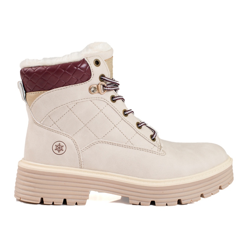 Mit Shelovet-Fell isolierte Trapper für Damen beige