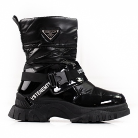 Shelovet-Schneestiefel für Damen mit Pelzisolierung schwarz