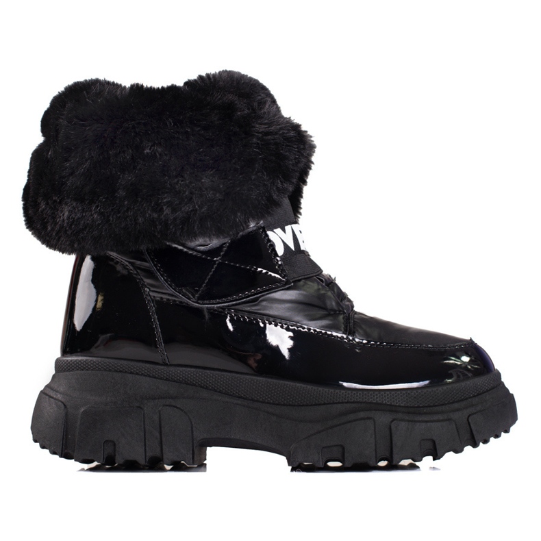 Damen-Schneestiefel mit Gummiband schwarz