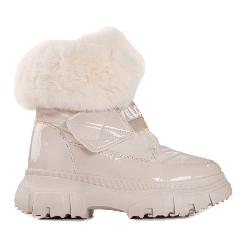 Damen-Schneestiefel mit Shelovet-Gummiband beige