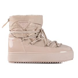 Dunkelbeige shelovet Schneestiefel für Damen