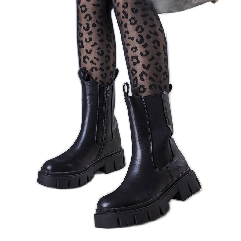 Evento Schwarze Stiefel auf einer klobigen Kaydence-Sohle