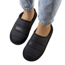 Big Star Schwarze isolierte Damenhausschuhe KK274602