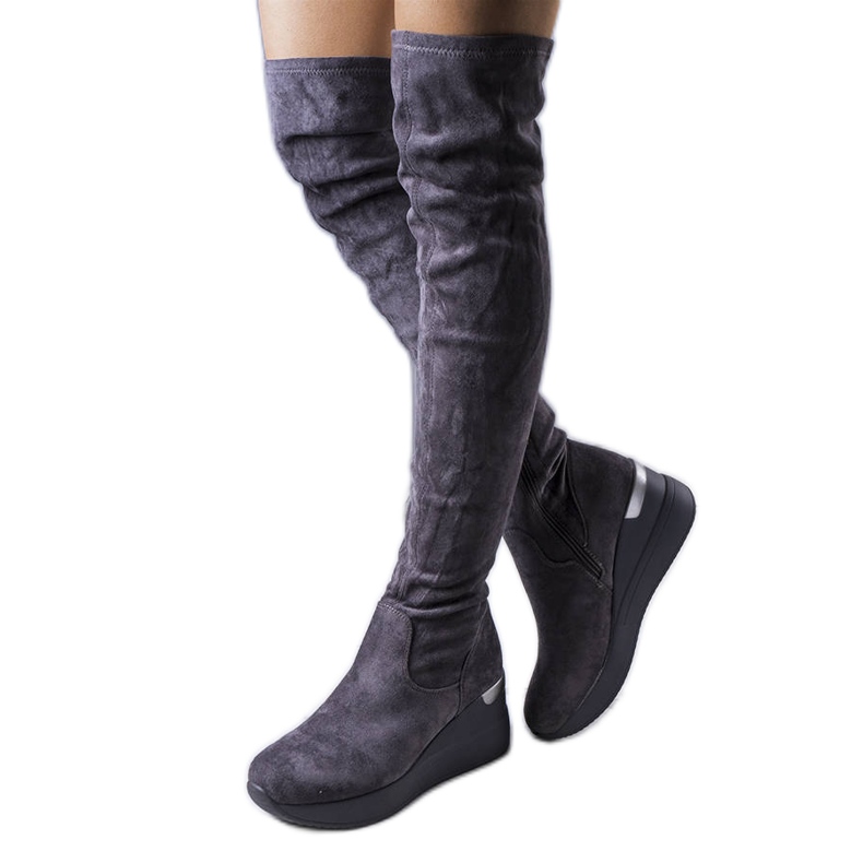 PA1 Graue Keilstiefel aus Wildleder von Roland