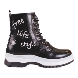 W. Potocki Schwarze Mädchenstiefel von Potocki