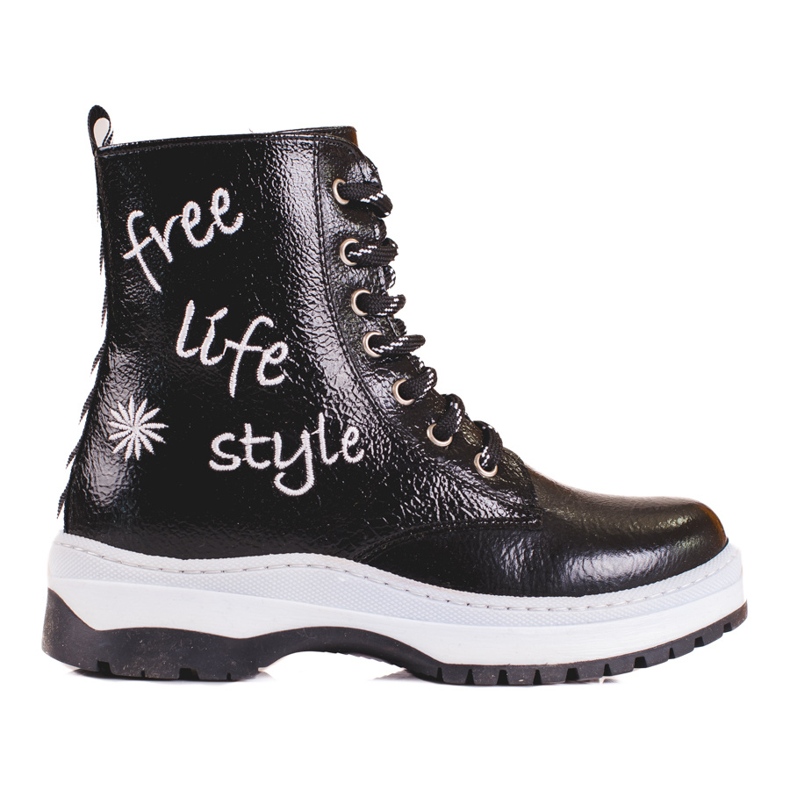 W. Potocki Schwarze Mädchenstiefel von Potocki