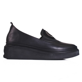 Shelovet Damenschuhe aus Leder schwarz
