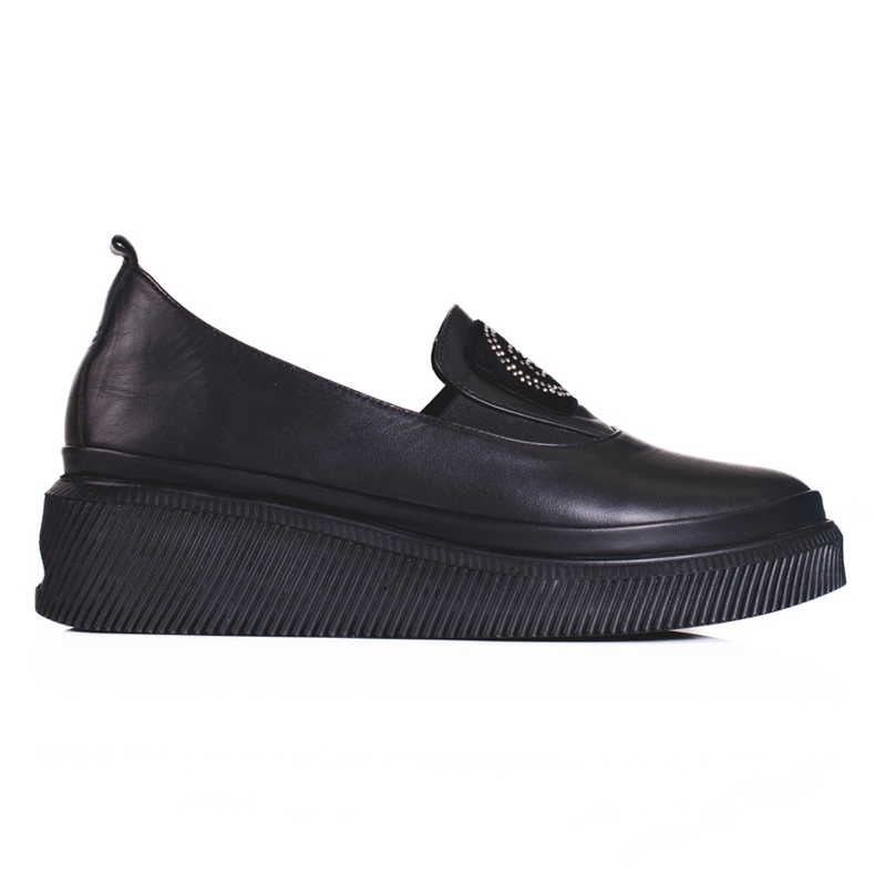Shelovet Damenschuhe aus Leder schwarz