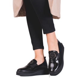 Shelovet Damenschuhe aus Leder schwarz