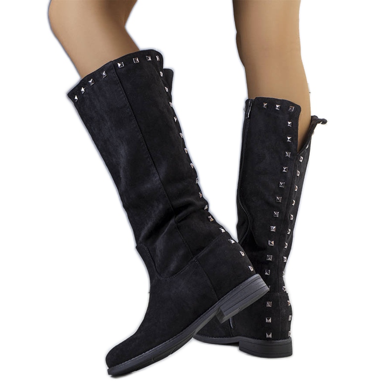 BM Schwarze Keilstiefel aus Licurla