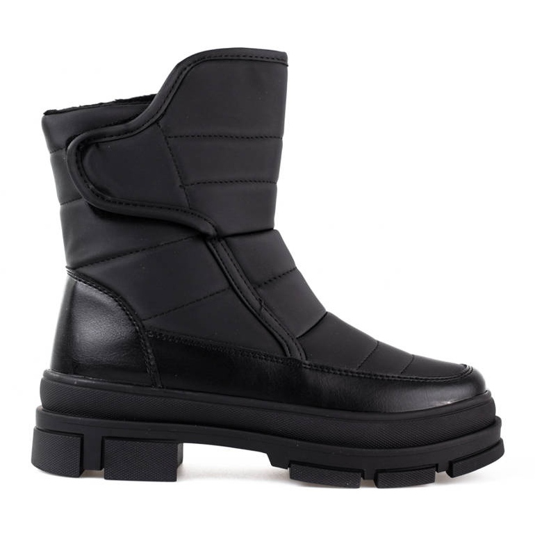 Schwarze Damen-Schneestiefel mit Klettverschluss von Sokolski