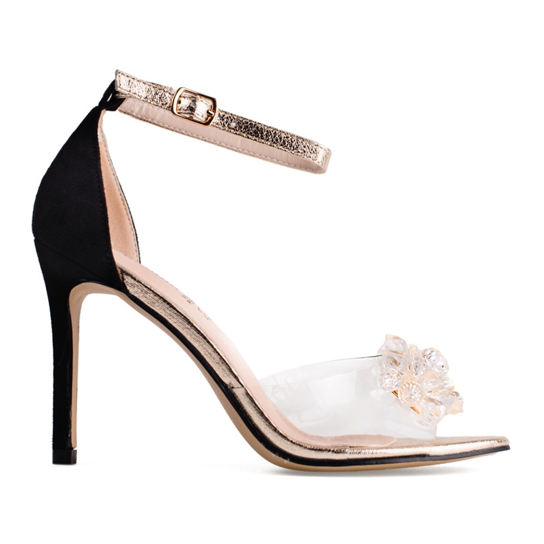 Transparente Shelovet-Damenpumps mit sichtbaren Fingern schwarz