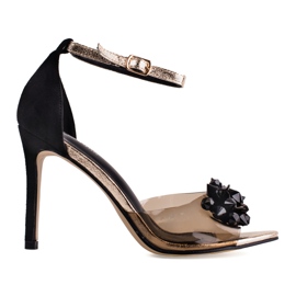 Transparente schwarze Damenpumps mit sichtbaren Shelovet-Fingern