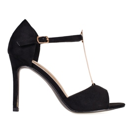 Schwarze Wildlederpumps für Damen mit sichtbaren Shelovet-Fingern