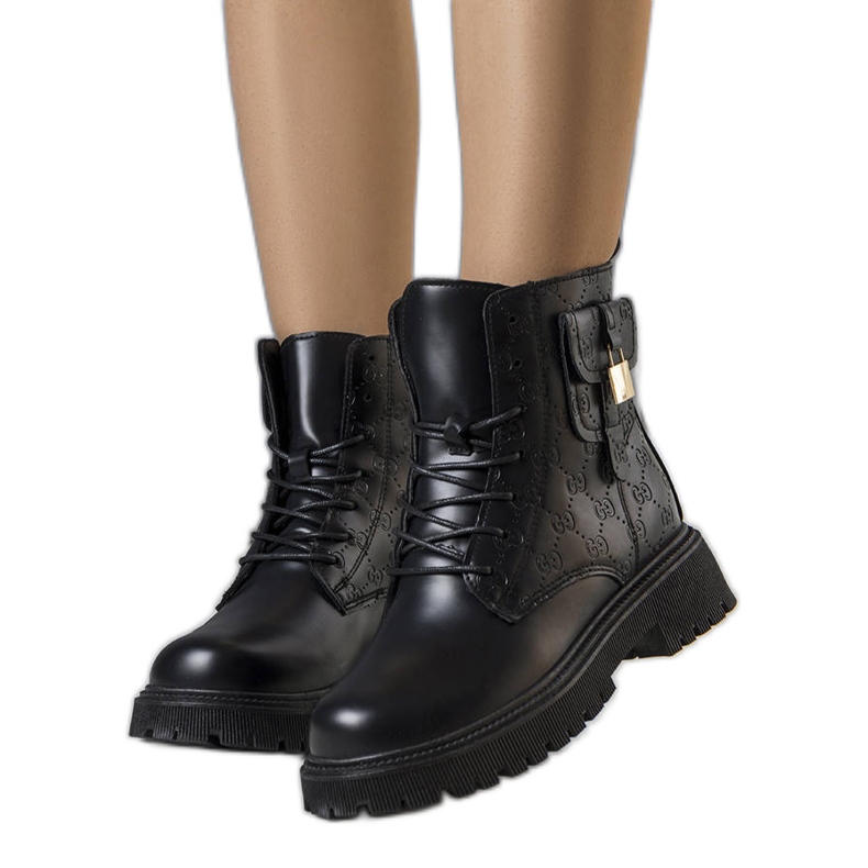 Black Coal isolierte Stiefel schwarz