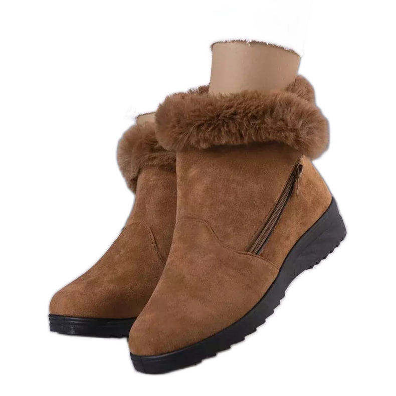 BM Braune, isolierte Schneestiefel mit Crina-Fell