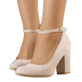 PA1 Beige Pumps mit Gürtel von Norrie