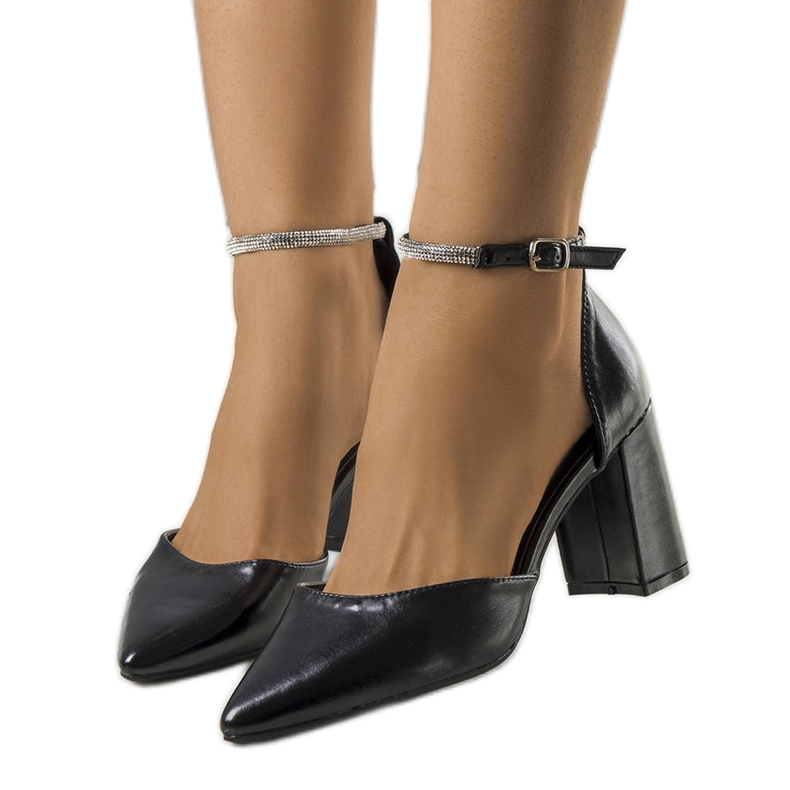 Schwarze Pumps mit Leighton Cubic Zirkonia