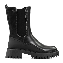 Hohe Chelsea Boots aus Kunstleder schwarz