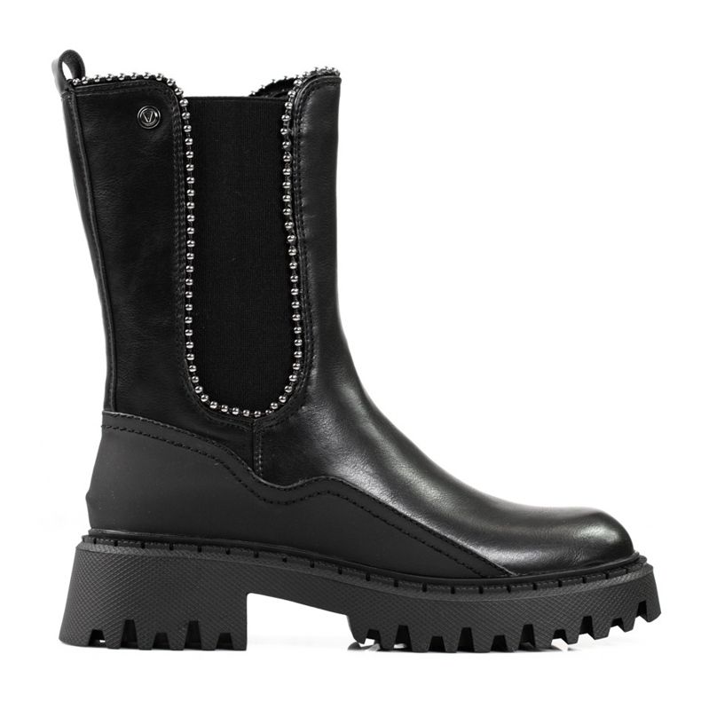 Hohe Chelsea Boots aus Kunstleder schwarz