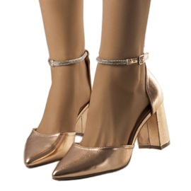 BM Champagnerpumps von Leighton mit Zirkonia golden