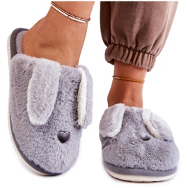 Graue Fell-Slipper für Damen Remmi