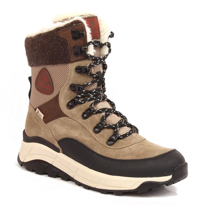 Rieker Revolution W RKR565 wasserdichte Schneestiefel aus Leder beige