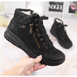 Rieker W RKR567 wasserdichte isolierte Lederstiefel schwarz
