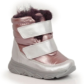Wasserdichte Schneestiefel mit Klettmembran Kornecki KOR6895B rosa