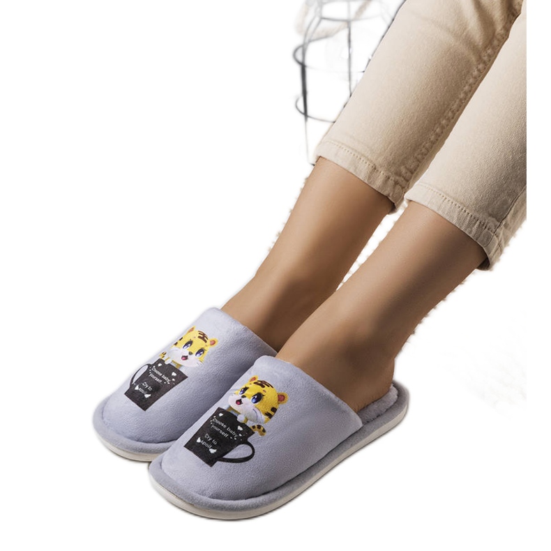 Graue, weiche Catcup-Hausschuhe