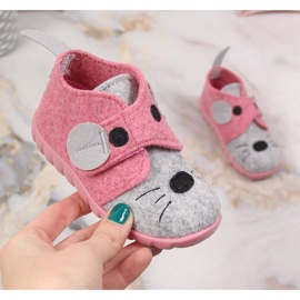 Filz Hausschuhe für Mädchen mit Klettverschluss Befado 526P104