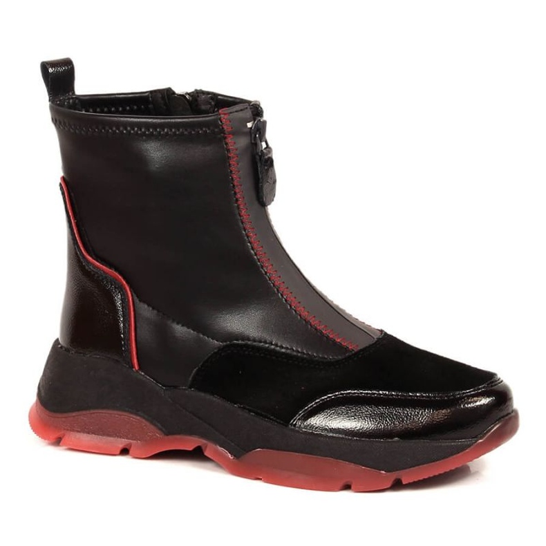 Isolierte Lederstiefel Filippo W PAW395 schwarz rot
